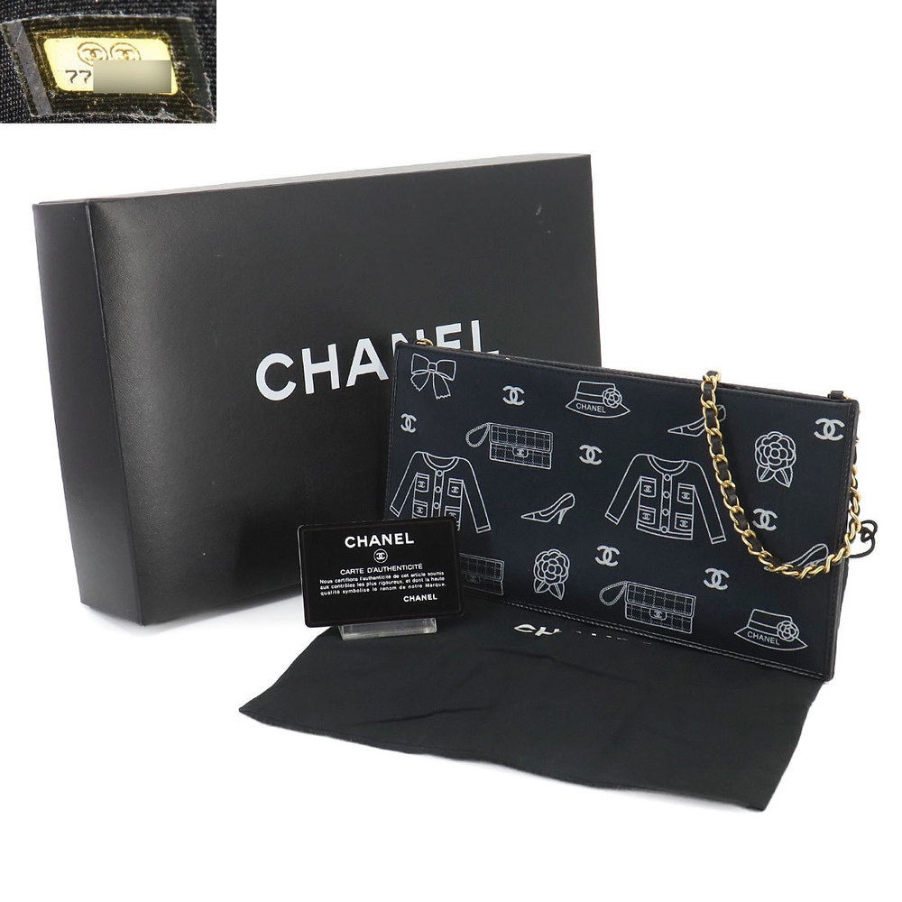 Chanel shoulder icon black bag chain